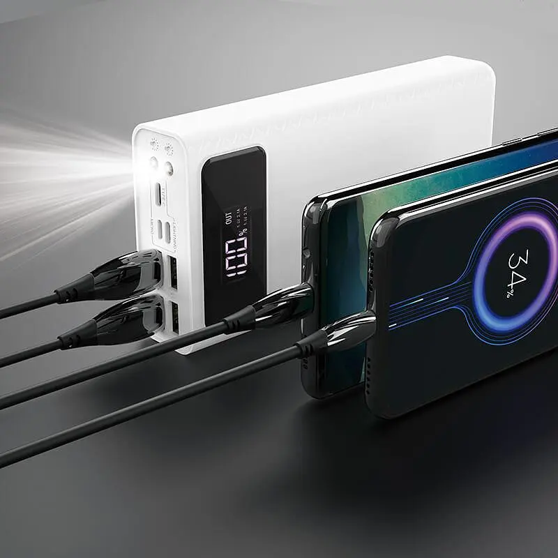 УМБ Hoco General LED Display power bank J65 30000mAh 4USB/Lightning/Type-C 2А - фото 6