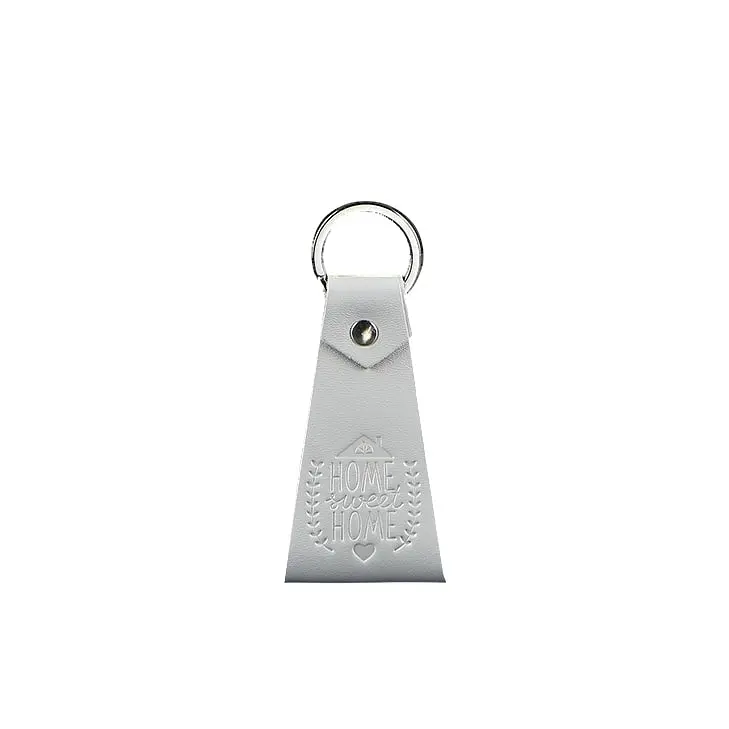 Кожаный серый брелок-петля - фото 5