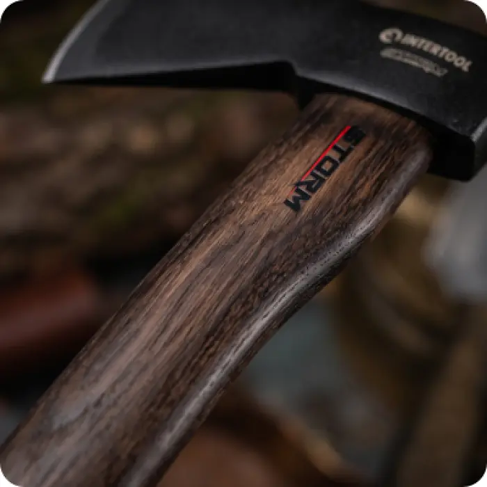 Сокира 600 г, карбонізована ручка, 48-57 HRC STORM Intertool HT-0266 - фото 4