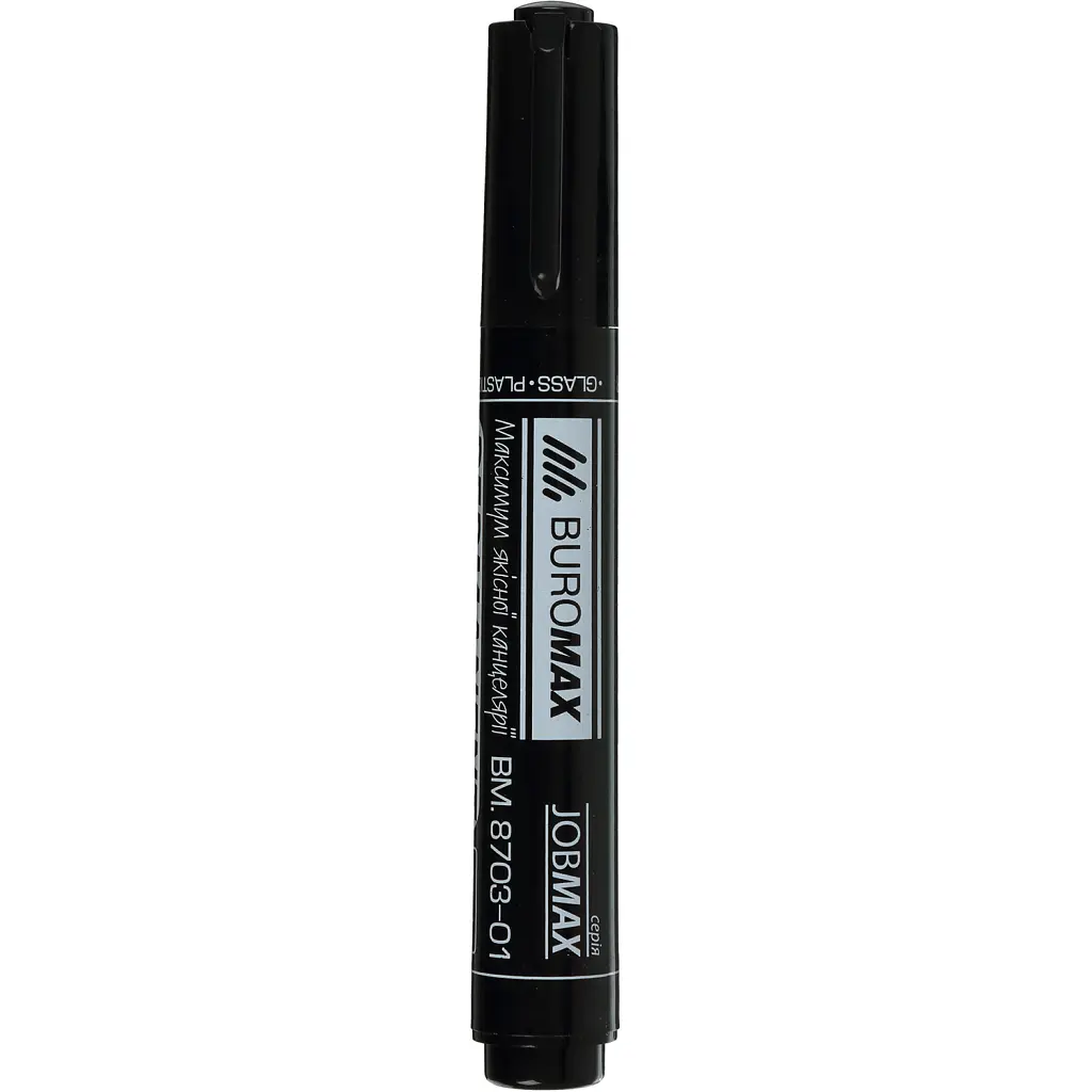 Маркер Buromax Permanent JOBMAX, round tip, black 2-4 мм (BM.8703-01) - фото 2