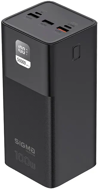Power Bank Sigma X-power SI50A6QLX 50000mAh PD 100W black UA - фото 3