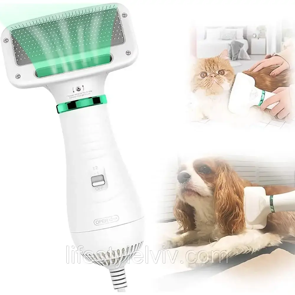 Фен-гребінець для вовни PET GROOMING DRYER WN-10 / Інструменти для грумінгу Переваги: 2 в 1 фен для волосся для домашніх тварин - фото 5