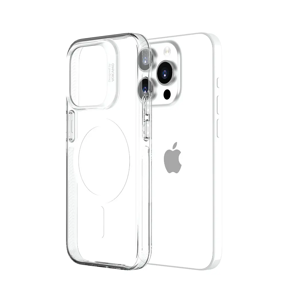 Защитный чехол Vokamo для iPhone 15 Pro Max с магнитным кольцом прозрачный - фото 2