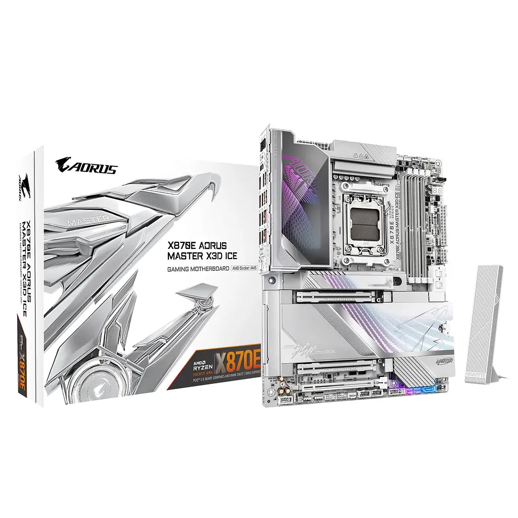 Gigabyte Материнська плата X870E A MASTER X3D ICE sAM5 X870 4xDDR5 M.2 Wi-Fi BT HDMI DP ATX - фото 5