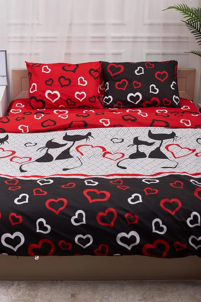 Підковдра Moon&Star Бязь Gold Люкс Love Cats Євро 200x220 см - фото 2