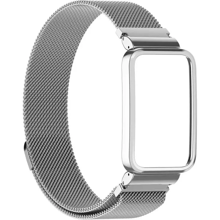 Ремешок-бампер DK для Xiaomi Mi Band 7 Pro Metal Milanese Loop Magnetic (silver) - фото 1