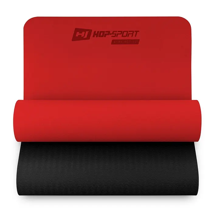 Мат для фітнесу та йоги Hop-Sport TPE 0,6см HS-T006GM червоний