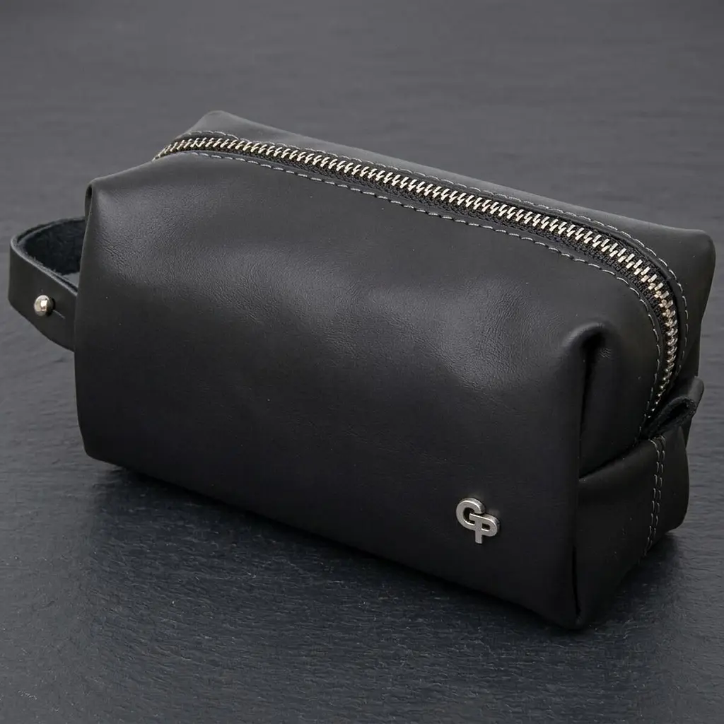 Шкіряна косметичка для чоловіків Grande Pelle 11507 чорний