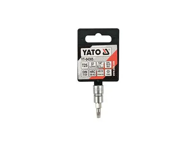 Головка торцева Yato квадрат 1/4" TORX Т25 L= 37 мм (YT-04305) - фото 3