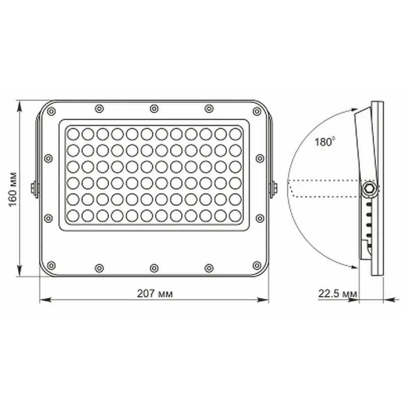 Прожектор Videx LED 1000 Lm 5000K 3.2V (VL-FSO2-505) - фото 6