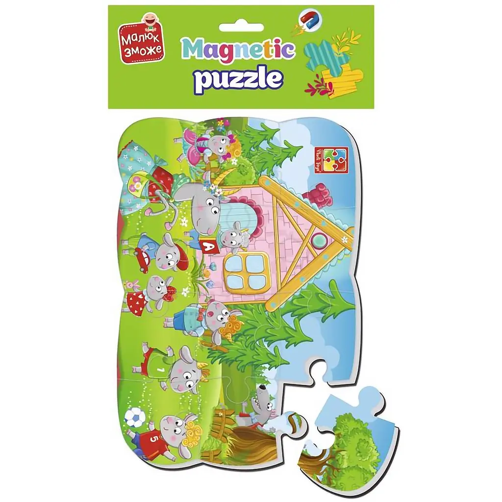 Пазлы на магните Vladi Toys Малюк зможе Волк и семь козлят А5 12 элементов (VT3301-06) - фото 2