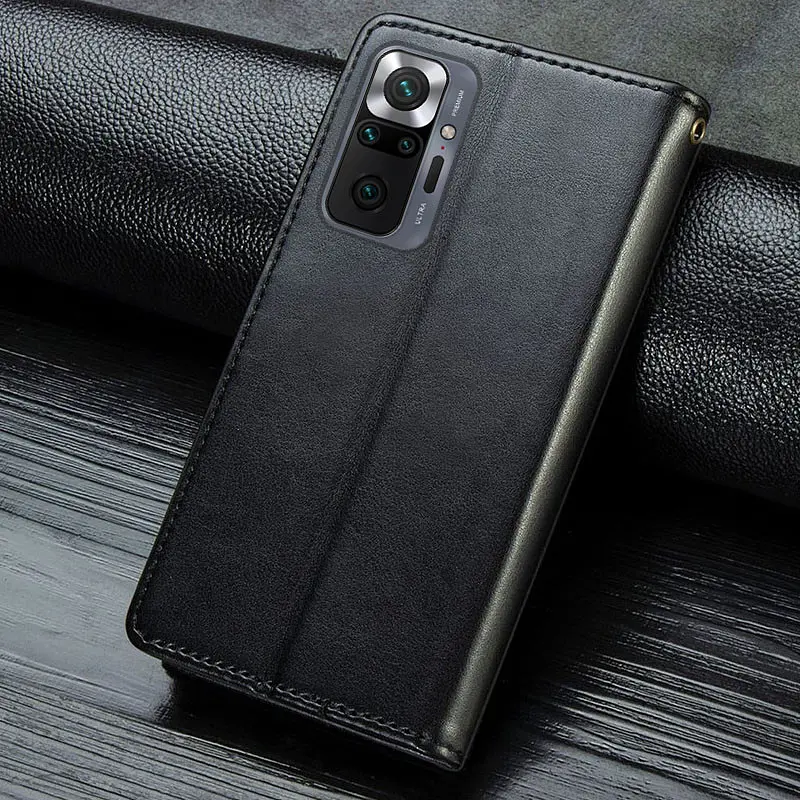 Шкіряний чохол-книжка Getman Gallant (PU) для Xiaomi Redmi Note 10 Pro / 10 Pro Max Чорний - фото 5