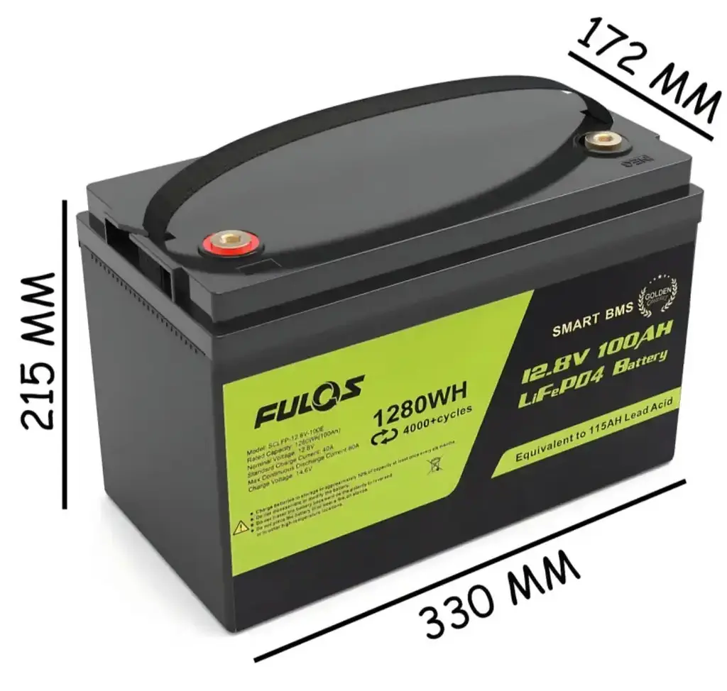 Акумулятор BATTERY liFePo FULOS 12V 100Ah для дому, квартири, ДБЖ та сонячних електростанцій - фото 4