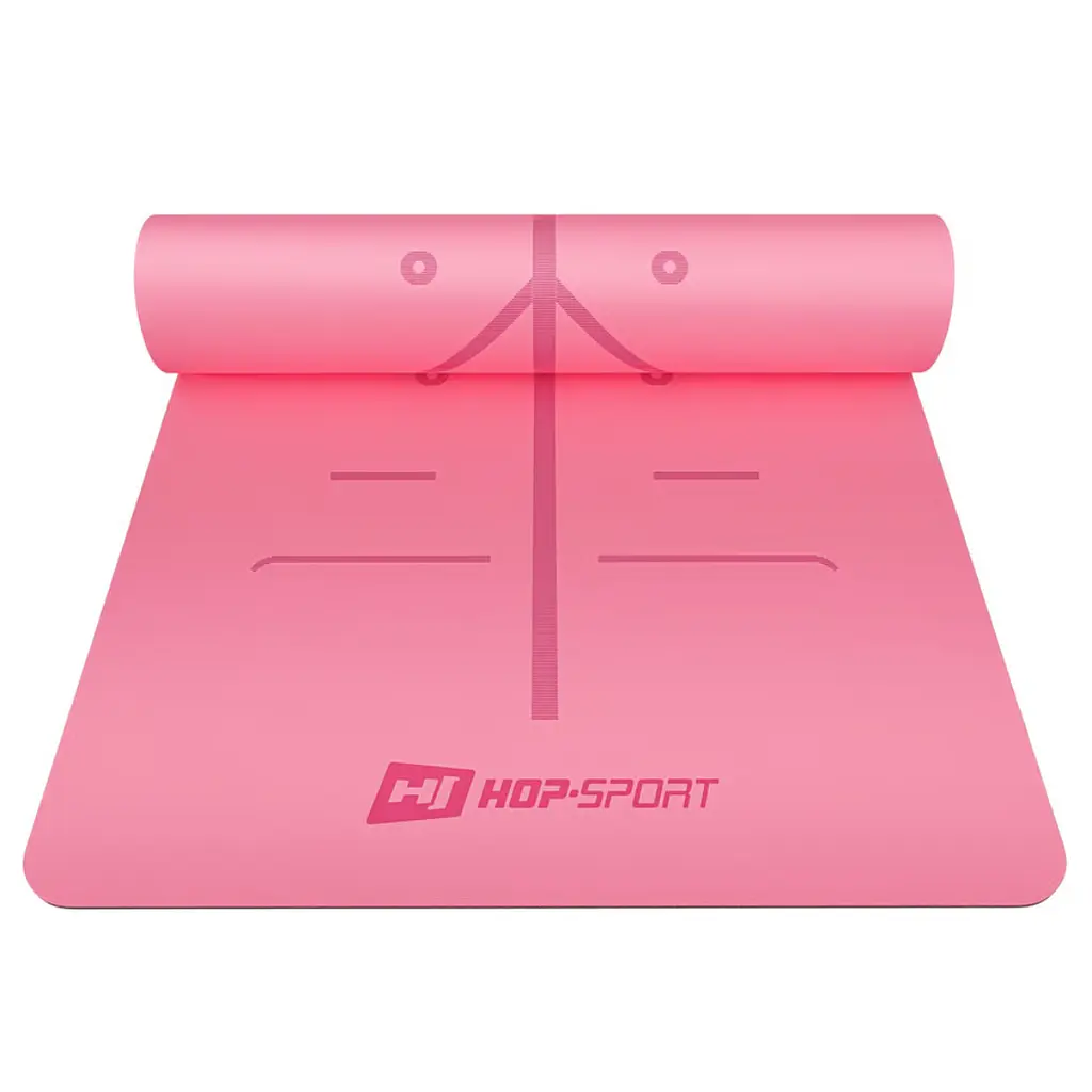 Йога-мат Hop-Sport PU 0,5см 183 x 68см HS-P005GM рожевий - фото 5