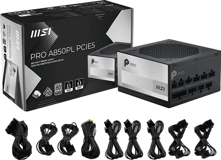 Блок живлення MSI PRO A850PL PCIE5 850W - фото 5