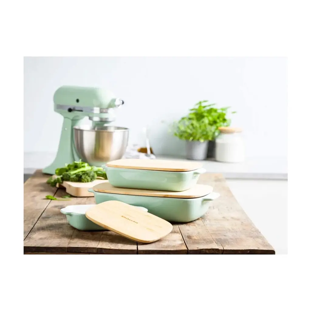 Форма для випікання KitchenAid з кришкою керамогранітна 0,9 л Фісташкова (CC007424-001) - фото 5