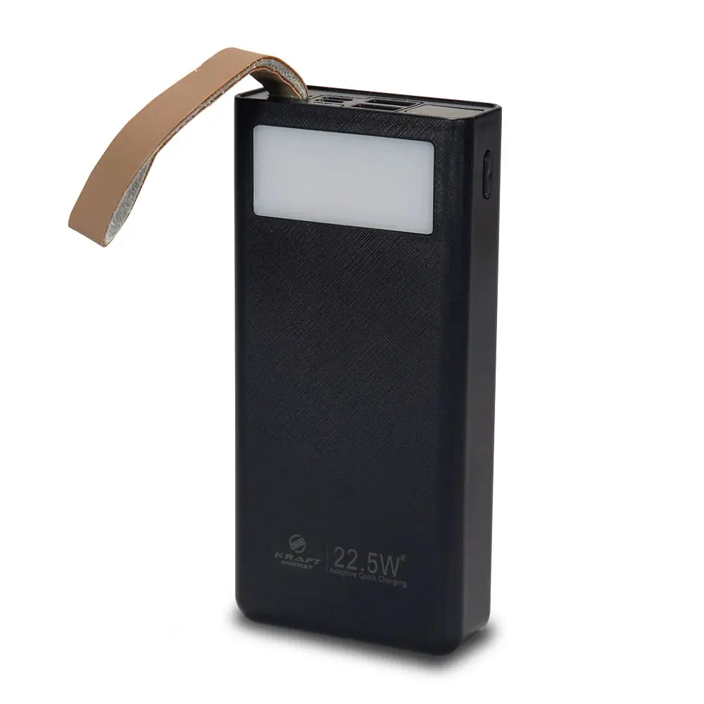 Повербанк 20000mAh Power Bank Kraft TPB-2320 Black 22.5W QC3.0 LED-ліхтар (43-00031) - фото 4