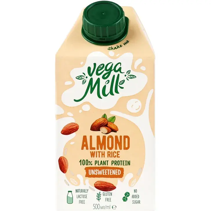 Упаковка мигдального напою Vega Milk з рисом 6 л (500 мл х 12 шт.) - фото 2