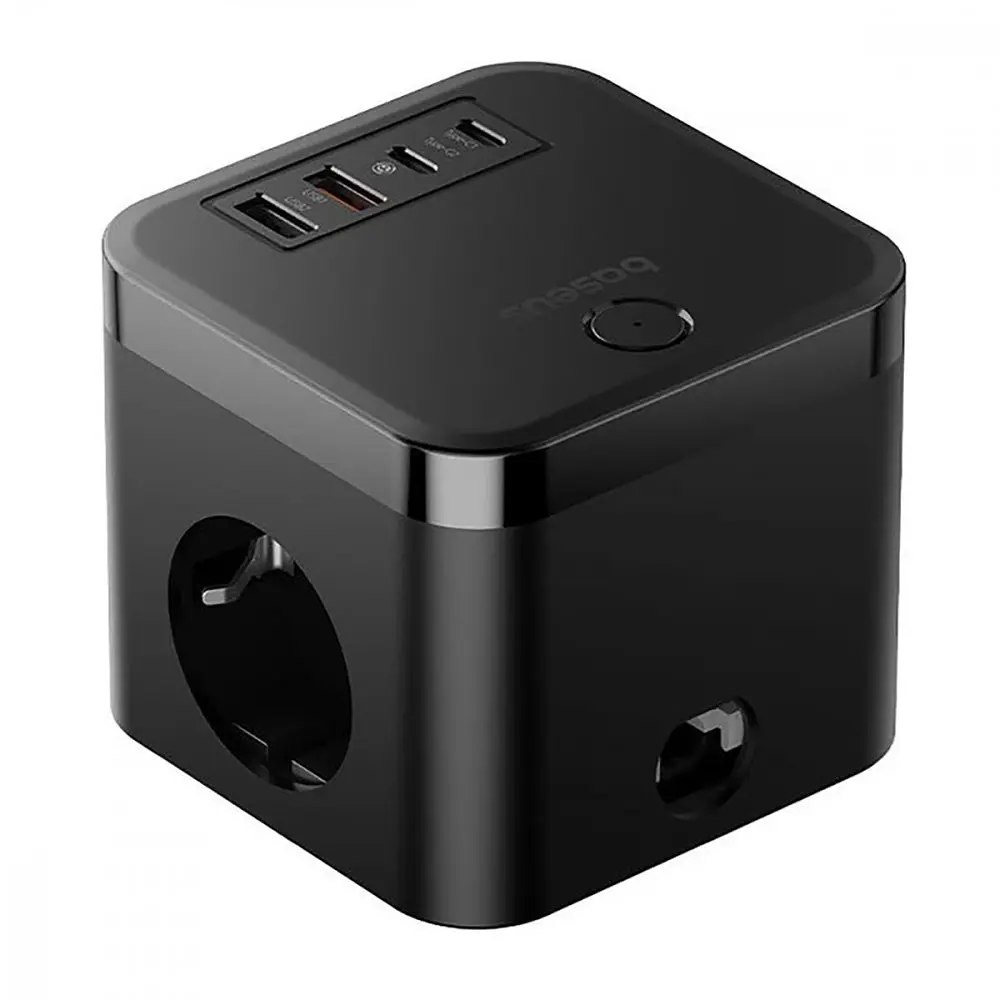 Мережевий фільтр Baseus PowerCombo Cube Power Strip 3xAC+2xUSB+2xType-C 30W (1.5m) - фото 2