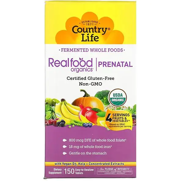 Вітамінно-мінеральний комплекс для вагітних Country Life Realfood Organics Prenatal 150 пігулок - фото 2