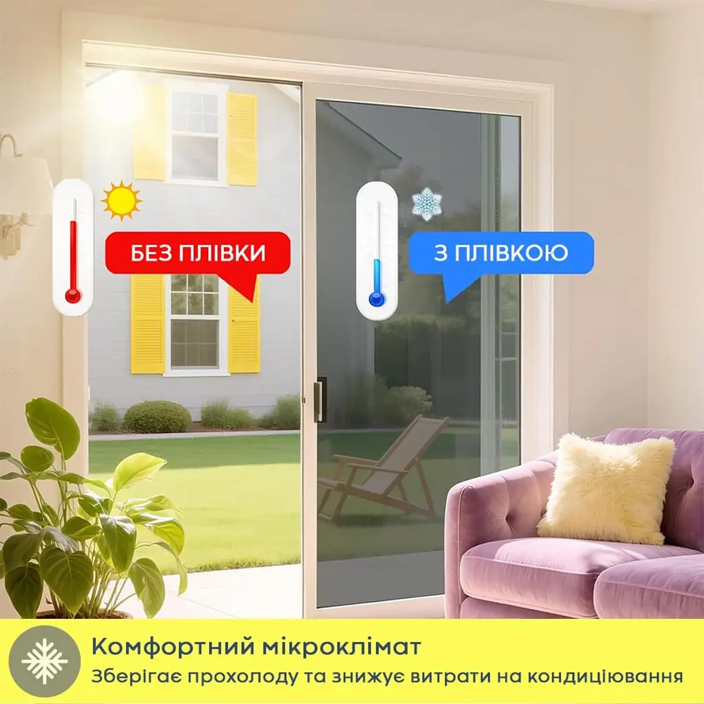 Дзеркальна сонцезахисна плівка для вікон Бронза 600х3000х0,08 мм SW-00002721 - фото 5