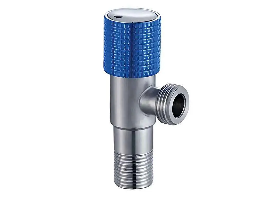 Кран для підключення сантехприладів MIXXUS 1/2x1/2 з нерж.сталі SUS304 (синій) VAL-08-1/2x1/2