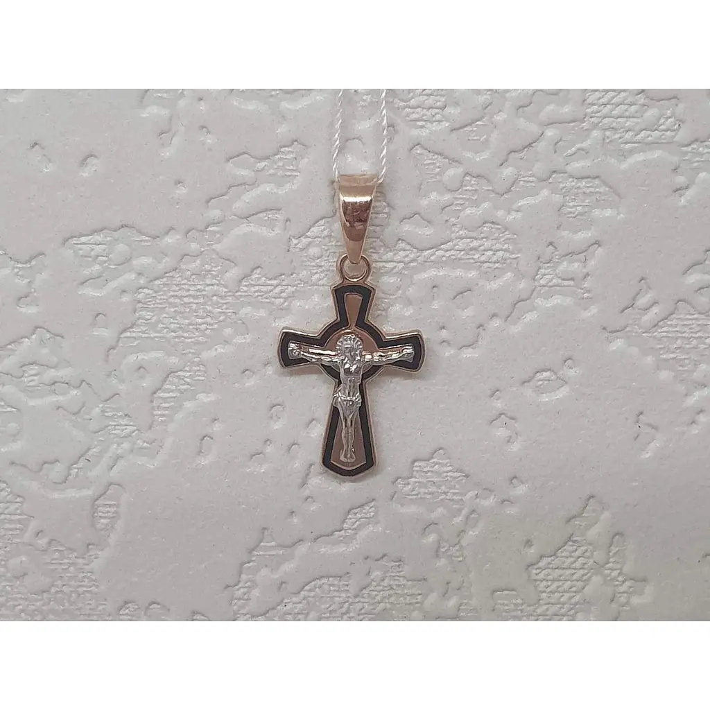 Золотий хрестик Tango Розп'яття Христа з емаллю. 250095Е - фото 4