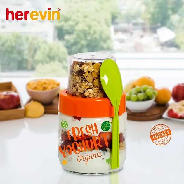 Банка Herevin Fruit-Yoghurt з ложкою та контейнером 425 мл (6651282) - фото 2