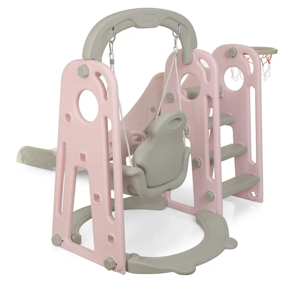Дитяча гірка-гойдалка пластик з баскетбольним кільцем Bambi 35х50х125 см det0016084 - фото 3