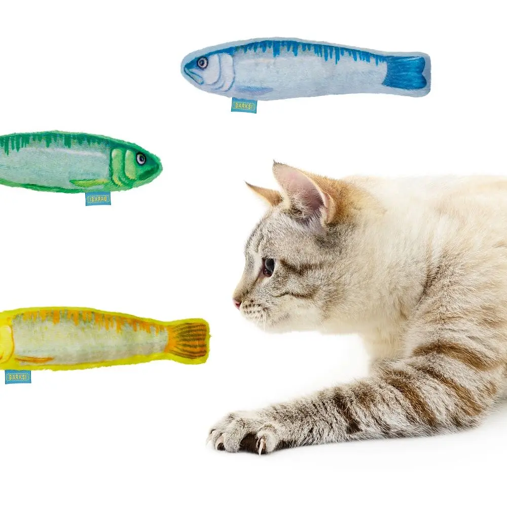 Игрушка для кошек Barksi Сардины с кошачьей мятой и колокольчиком 16.5 см 3 шт. - фото 9