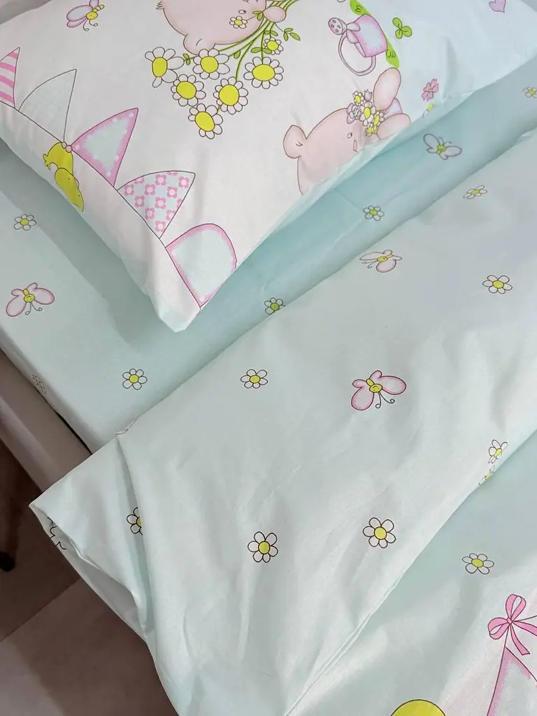 Дитячий комплект постільної білизни Ecotton 110х140 см блакитний Ведмедик (24901) - фото 2