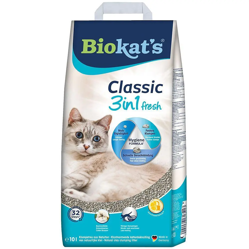 Наполнитель туалета для кошек Biokat's Classic Fresh 3in1 Cotton Blossom 10 кг бентонитовый - фото 4