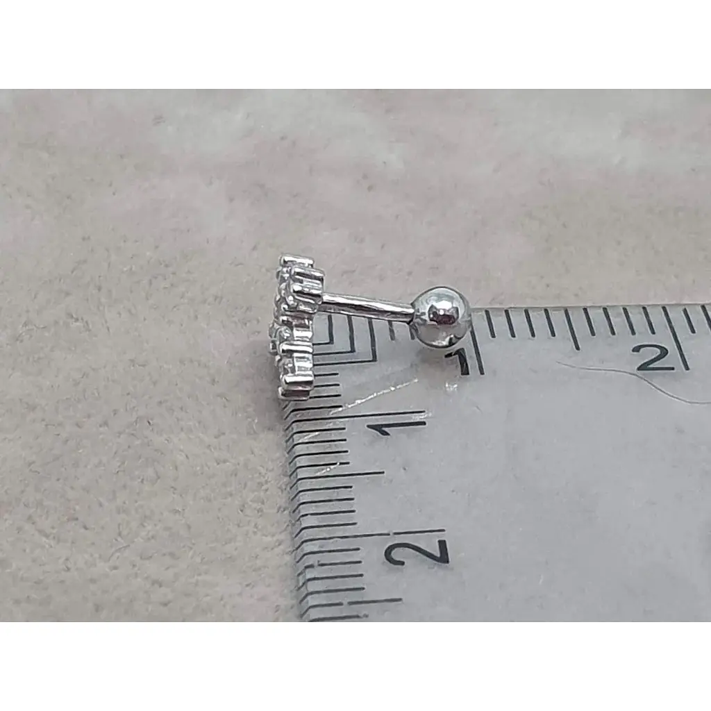 Серебряная серьга для пирсинга хеликса Ирий Крестик с фианитами. 40102ШТ - фото 7