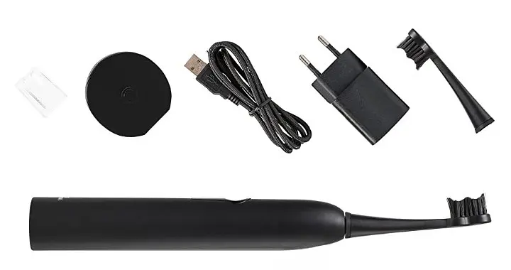 Звуковая гидроактивная зубная щетка Megasmile Black Whitening II Ink Black, чорный - фото 2