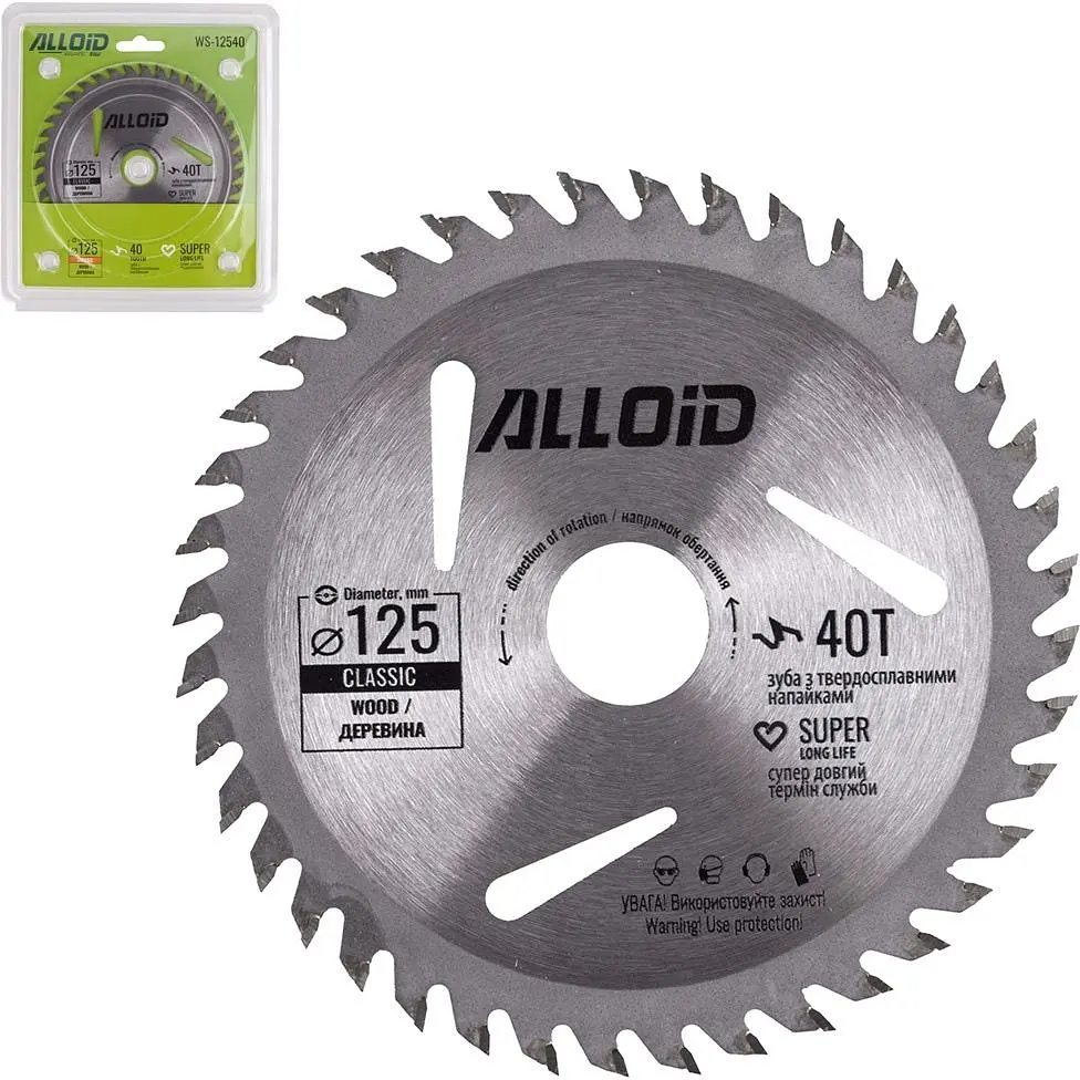 Диск пиляльний по дереву Alloid Building Tools з твердосплавними напайками 125х22.2 мм (WS-12540) - фото 3