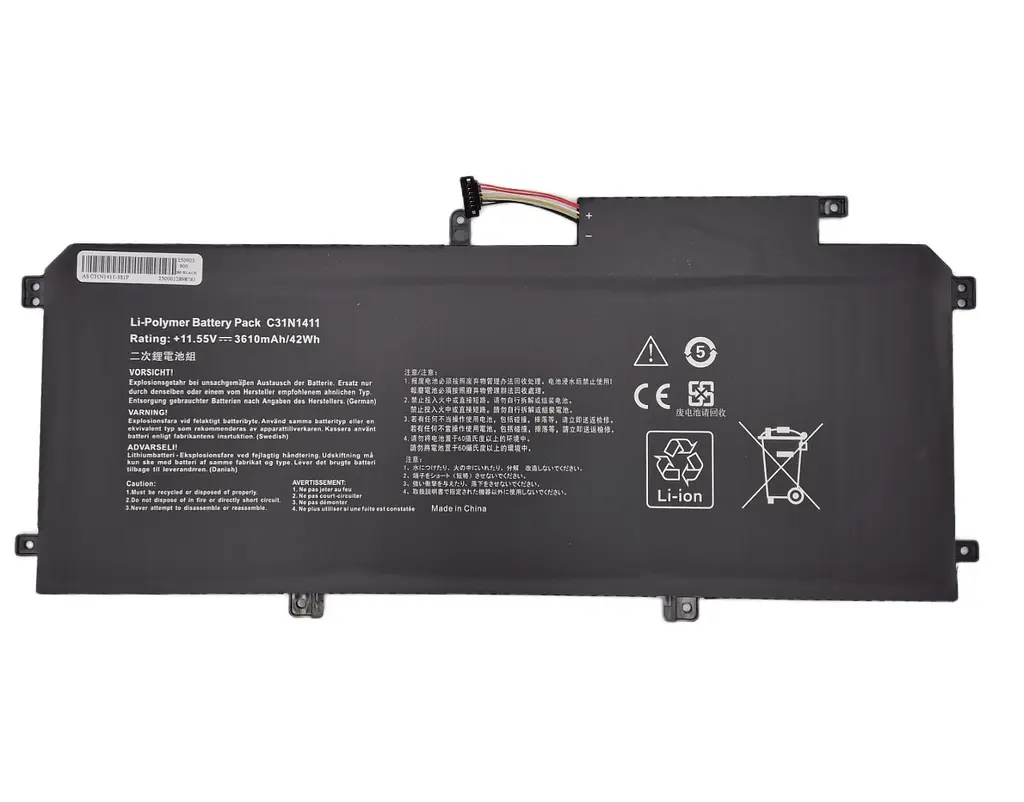 Акумулятор C31N1411 для Asus UX305, UX305F, UX305C, UX305FA, UX305CA, UX305L, UX305UA, U305, U305FA, U305UA, U305CA, U305LA (11.55V 3610 mAh 42Wh) - фото 2
