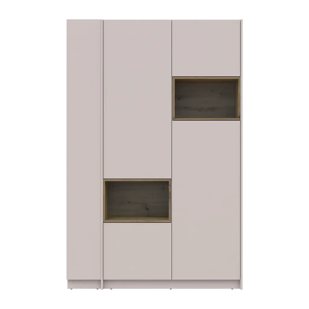 Шафа для одягу з нішою та етажеркою Doros Дейл Кашемір/Дуб Артизан 2 ДСП 143.2х52х220 (44900336) - фото 2