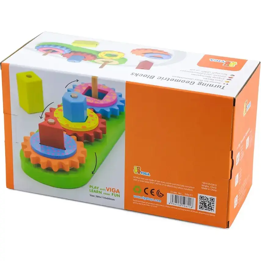 Пирамидка Viga Toys Шестерни деревянная (59611) - фото 5