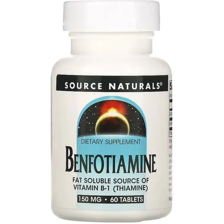 Бенфотіамін Source Naturals Benfotiamine 150 mg, 60 таблеток - фото 1