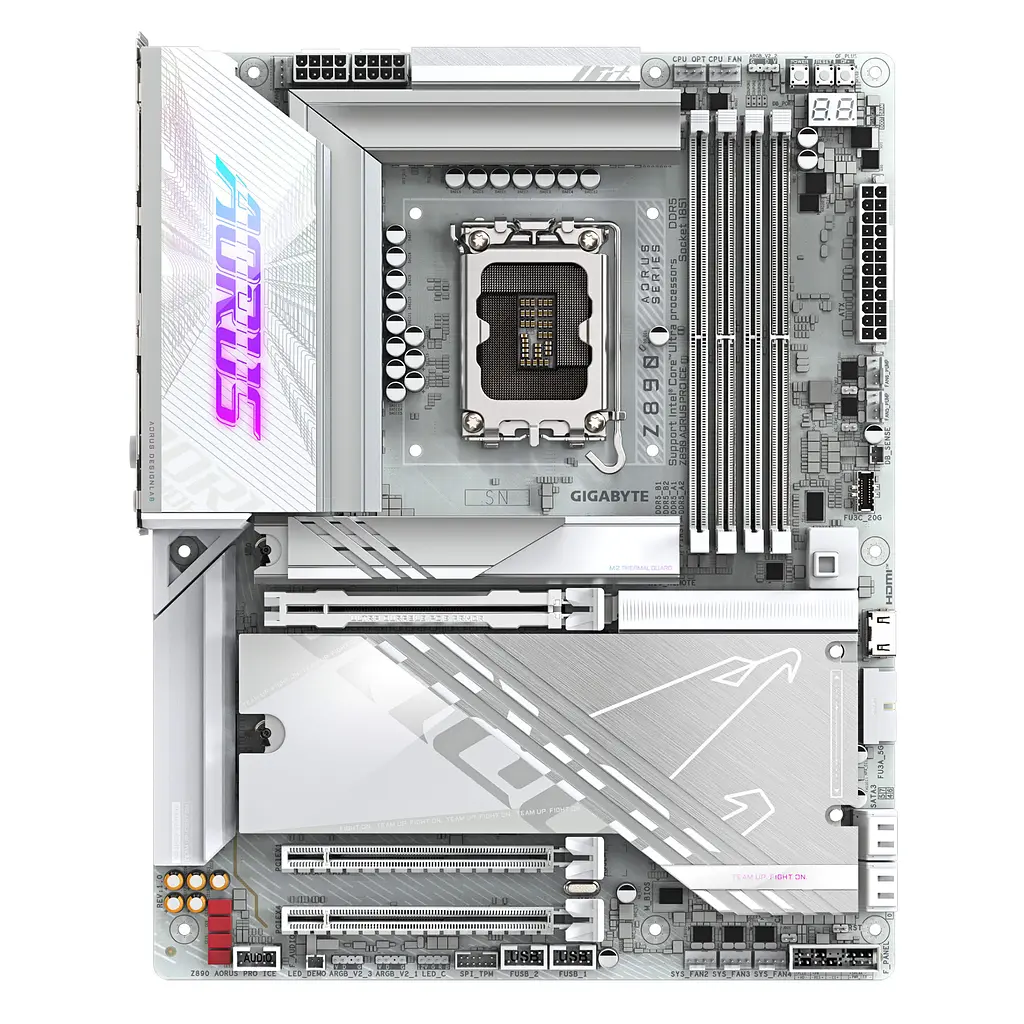 Gigabyte Материнська плата Z890 AORUS PRO ICE s1851 Z890 4xDDR4 M.2 Wi-Fi BT HDMI DP ATX