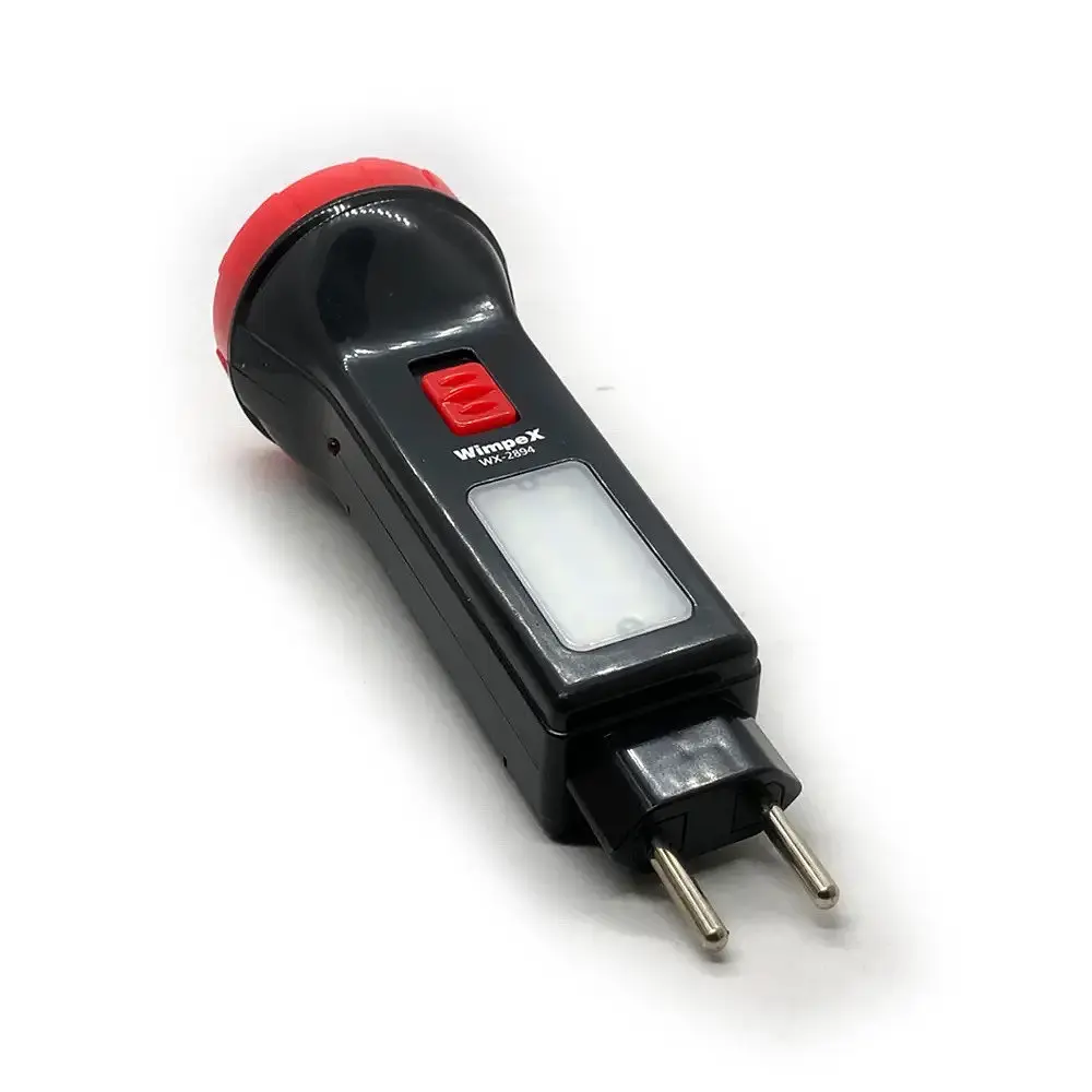 Ручний акумуляторний ліхтар Wimpex WX-2894 із захистом IPX4 1+12LED Зарядка від мережі Чорний / Червоний - фото 4