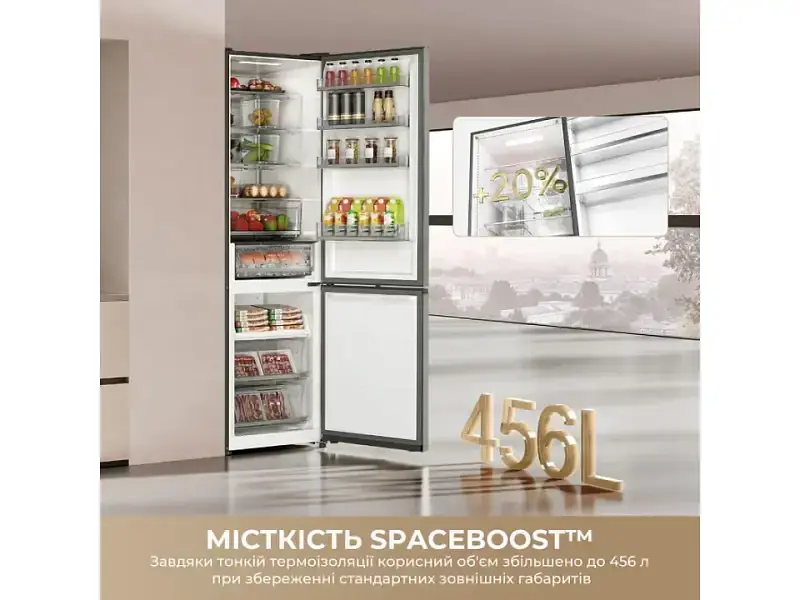 Холодильник з морозильною камерою Dreame MegaPro 201 см клас D Black (DRB450WMDDUA) - фото 10