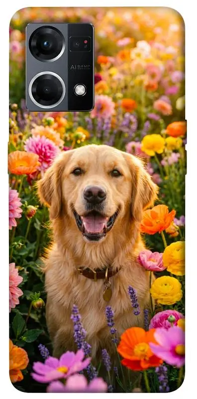 TPU чохол Demsky Flowery labrador для Oppo Reno 7 4G