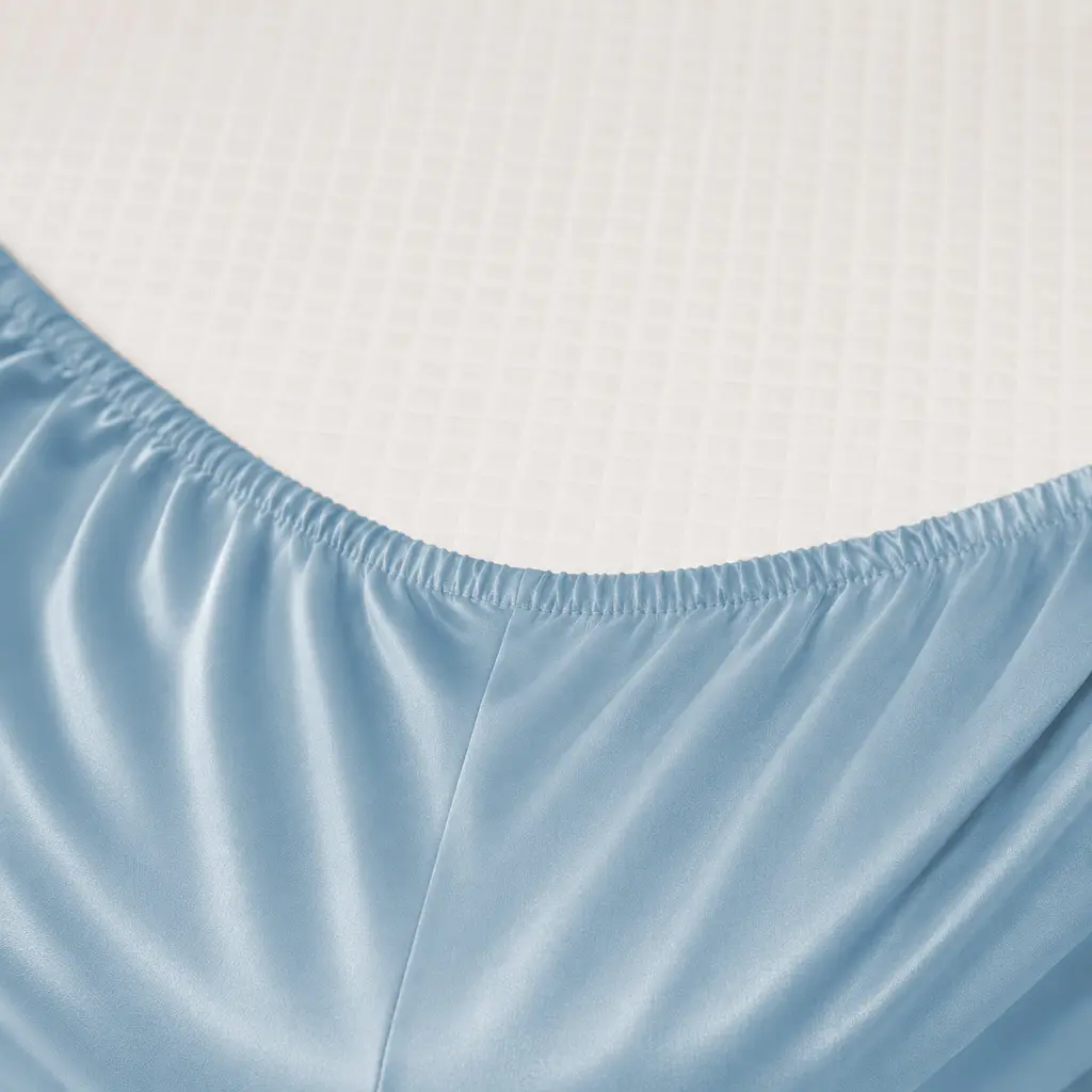 Простирадло на гумці MirSon Tencel №04 Blue 200х220 см (2200009369926) - фото 2
