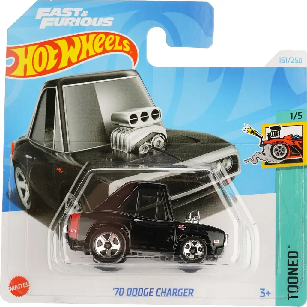 Набор: Базовая машинка Hot Wheels HW Fast Transit West Coast Flyer белая (5785) + Базовая машинка Hot Wheels Tooned '70 Dodge Charger черная (5785) - фото 3