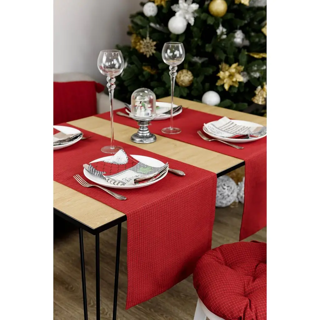 Доріжка Прованс Merry Christmas 140x40 см червона (31478) - фото 4