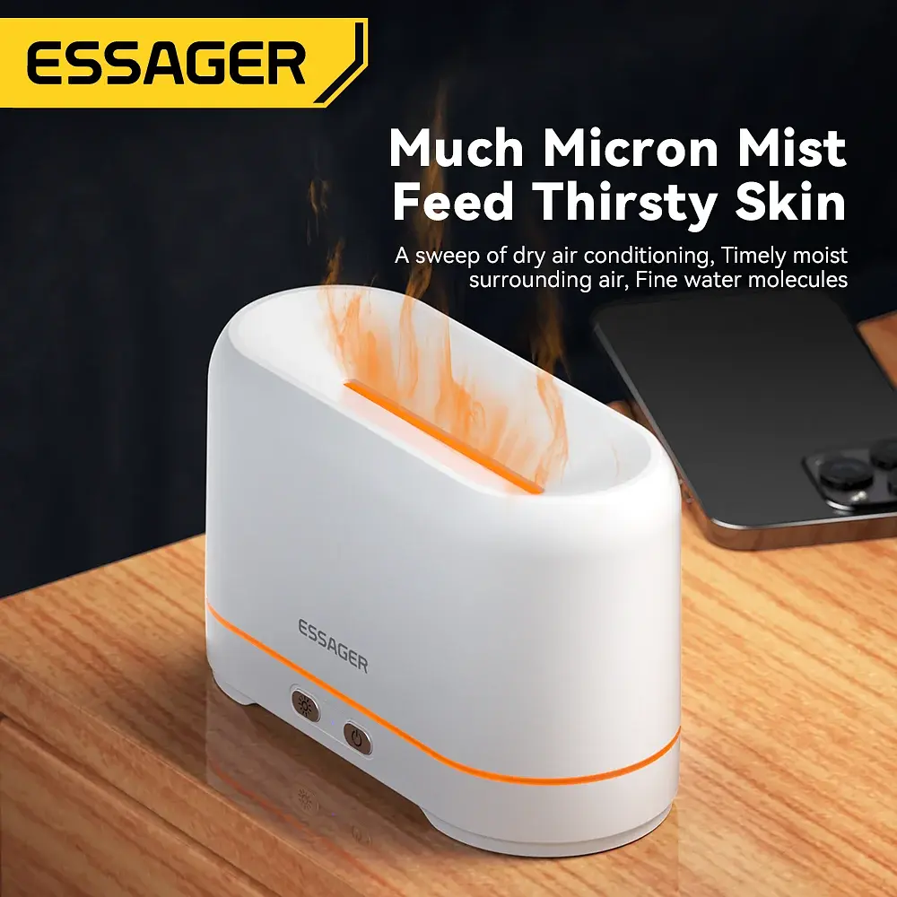 Зволожувач повітря ESSAGER Flame Aromatherapy Humidifier Black - фото 4