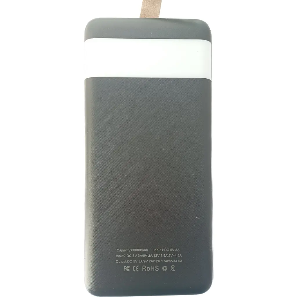 УМБ Power Bank Smart 60000mAh повербанк з екраном та ліхтариком Black (11233-hbr) - фото 2