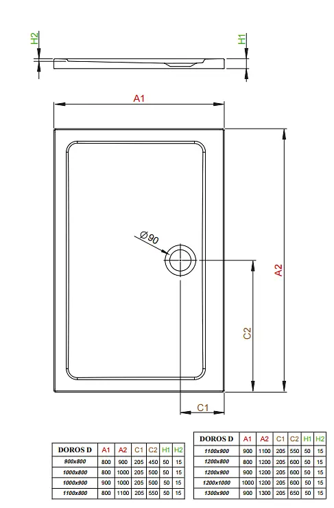 Душовий піддон Radaway Doros D 100x80 SDRD1080-01 - фото 3