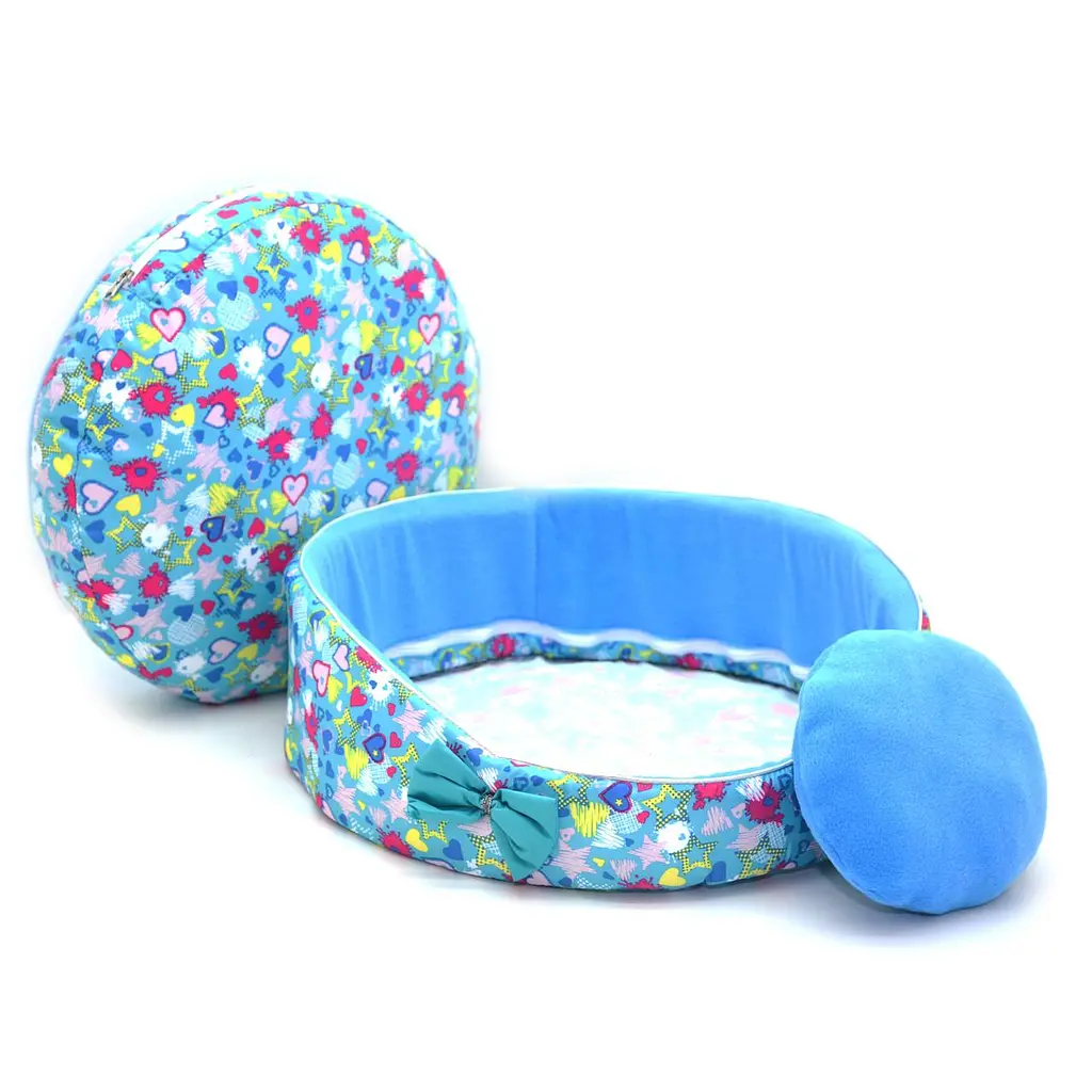 Лежак для котів та собак Zoo-hunt Зірочка бірюзова №2 d-500 h-145 мм - фото 2